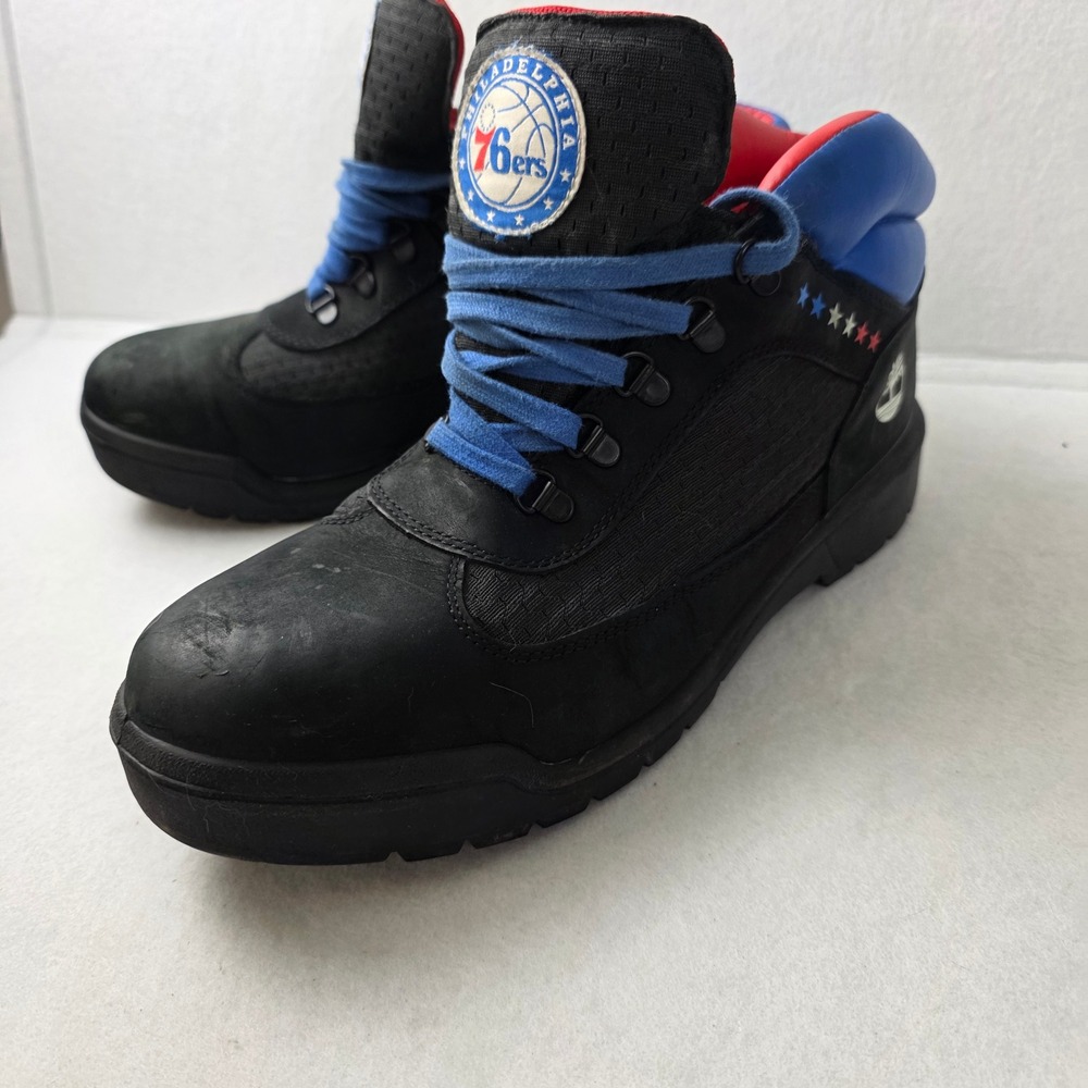 Timberland Philadelphia 76ers NBA Boots Black Blue Red Nubuck Mens TB0A2255